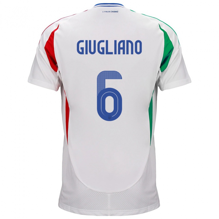 Bambino Maglia Italia Manuela Giugliano #6 Bianco Kit Gara Away 24-26 Maglietta