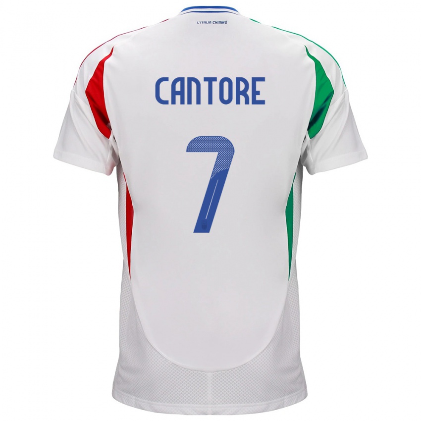 Bambino Maglia Italia Sofia Cantore #7 Bianco Kit Gara Away 24-26 Maglietta