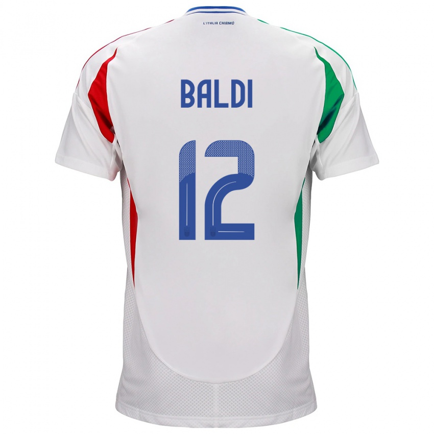 Bambino Maglia Italia Rachele Baldi #12 Bianco Kit Gara Away 24-26 Maglietta