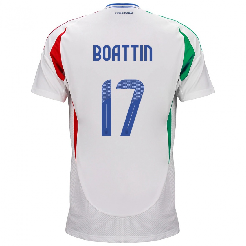 Bambino Maglia Italia Lisa Boattin #17 Bianco Kit Gara Away 24-26 Maglietta