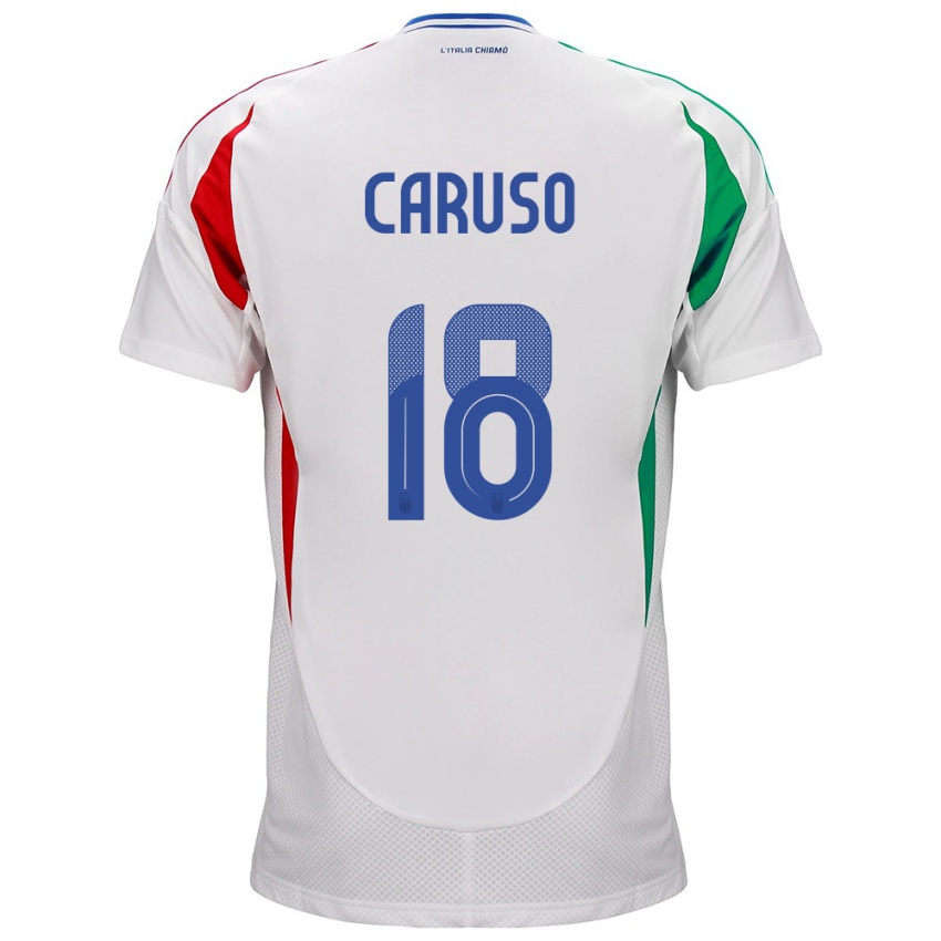 Bambino Maglia Italia Arianna Caruso #18 Bianco Kit Gara Away 24-26 Maglietta