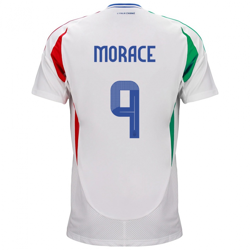 Bambino Maglia Italia Carolina Morace #9 Bianco Kit Gara Away 24-26 Maglietta