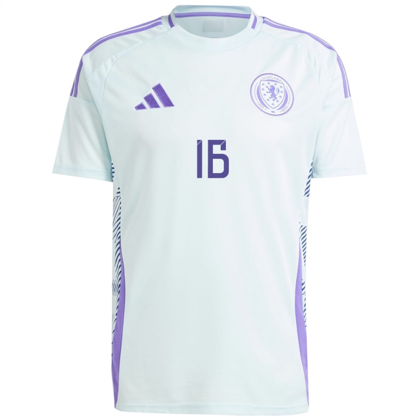 Bambino Maglia Scotland Amy Rodgers #16 Blu Menta Chiaro Kit Gara Away 24-26 Maglietta