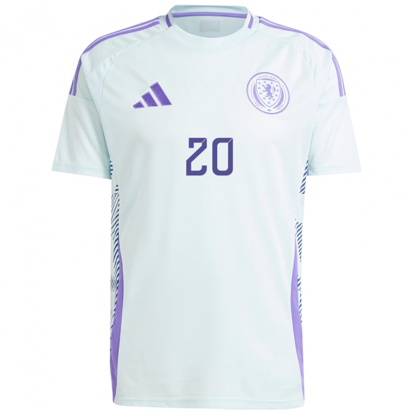 Bambino Maglia Scotland Kirsty Smith #20 Blu Menta Chiaro Kit Gara Away 24-26 Maglietta