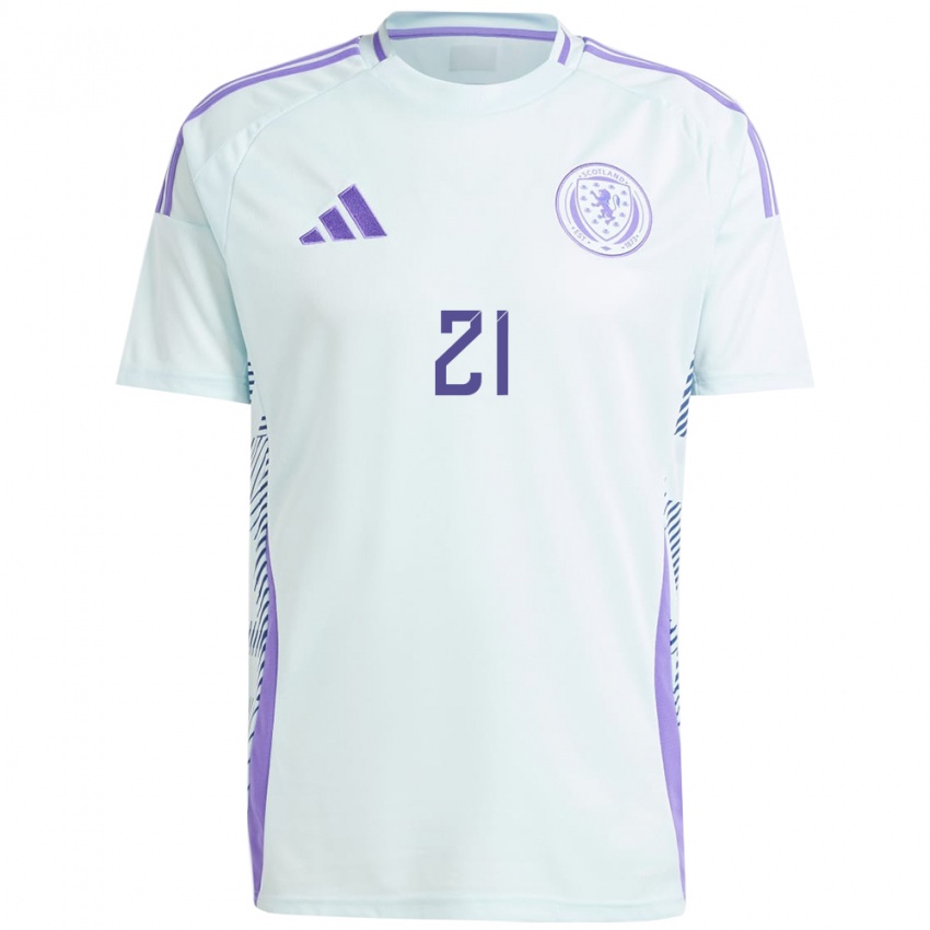 Bambino Maglia Scotland Alfie Bavidge #21 Blu Menta Chiaro Kit Gara Away 24-26 Maglietta