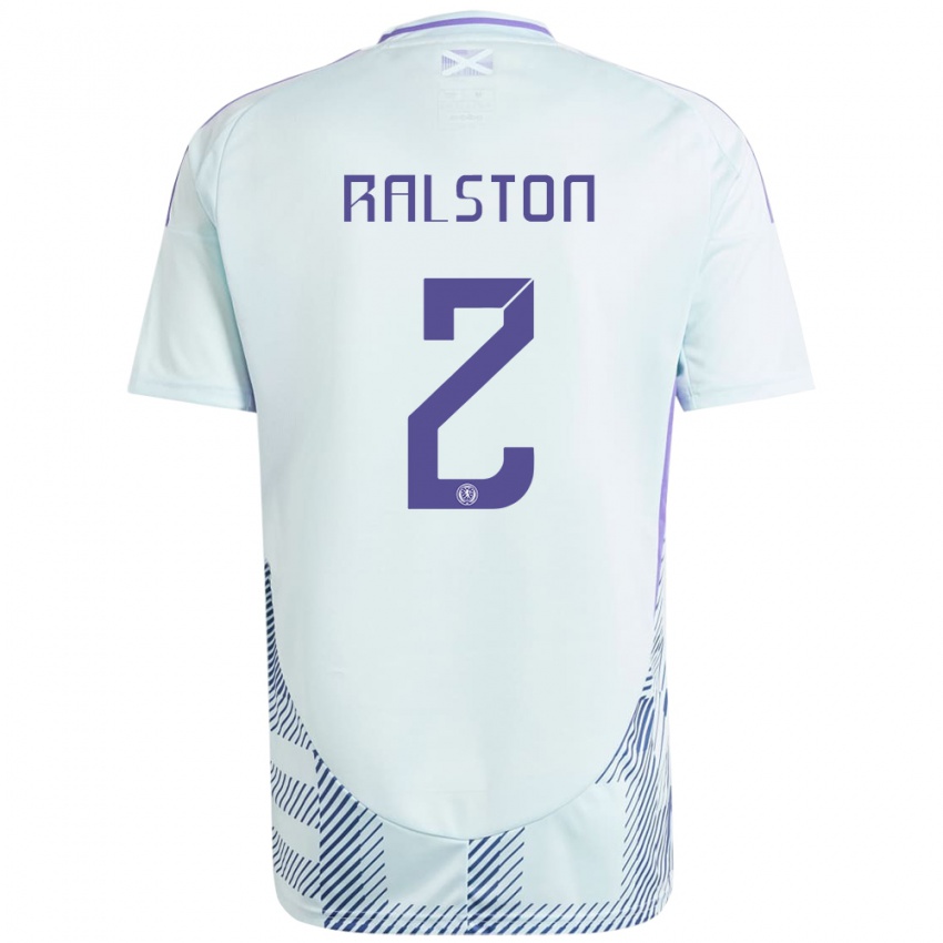 Bambino Maglia Scotland Anthony Ralston #2 Blu Menta Chiaro Kit Gara Away 24-26 Maglietta