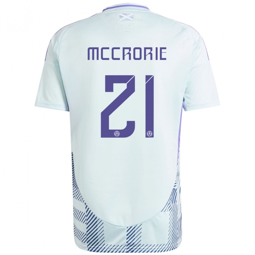 Bambino Maglia Scotland Robby Mccrorie #21 Blu Menta Chiaro Kit Gara Away 24-26 Maglietta