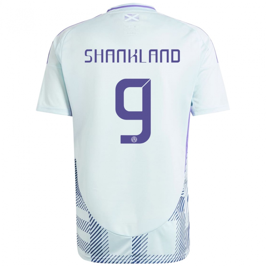 Bambino Maglia Scotland Lawrence Shankland #9 Blu Menta Chiaro Kit Gara Away 24-26 Maglietta