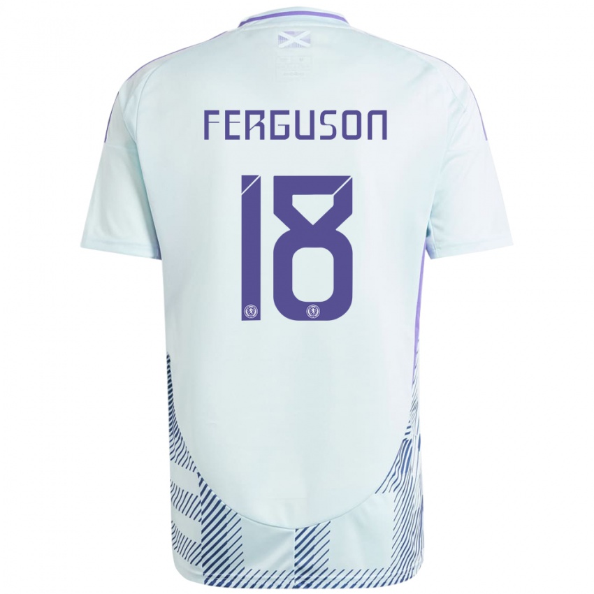 Bambino Maglia Scotland Lewis Ferguson #18 Blu Menta Chiaro Kit Gara Away 24-26 Maglietta