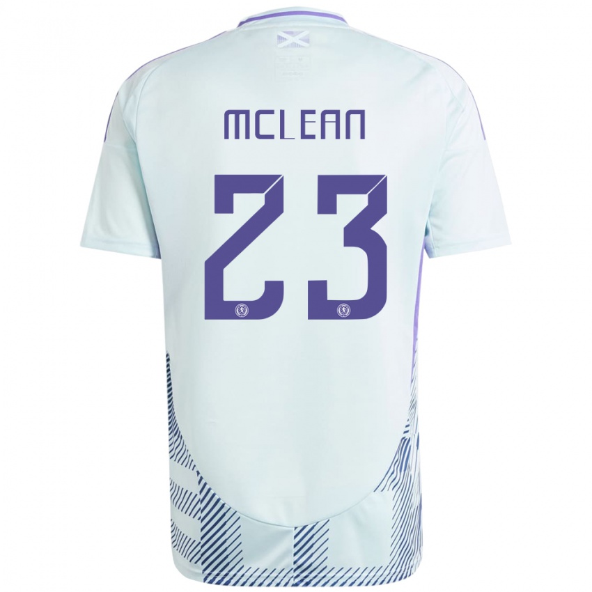 Bambino Maglia Scotland Kenny Mclean #23 Blu Menta Chiaro Kit Gara Away 24-26 Maglietta