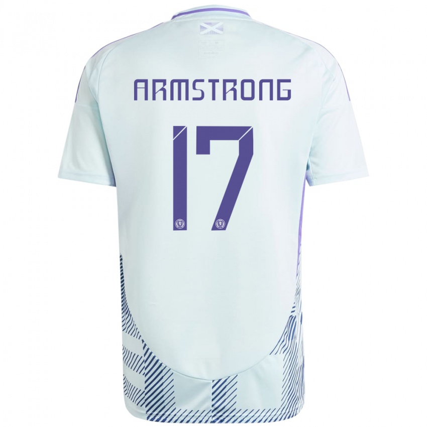 Bambino Maglia Scotland Stuart Armstrong #17 Blu Menta Chiaro Kit Gara Away 24-26 Maglietta