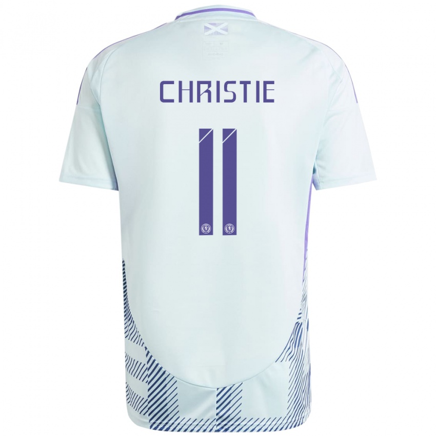 Bambino Maglia Scotland Ryan Christie #11 Blu Menta Chiaro Kit Gara Away 24-26 Maglietta