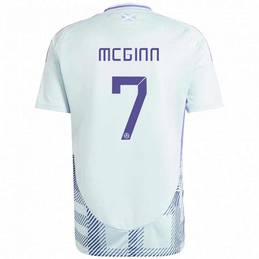 Bambino Maglia Scotland John Mcginn #7 Blu Menta Chiaro Kit Gara Away 24-26 Maglietta