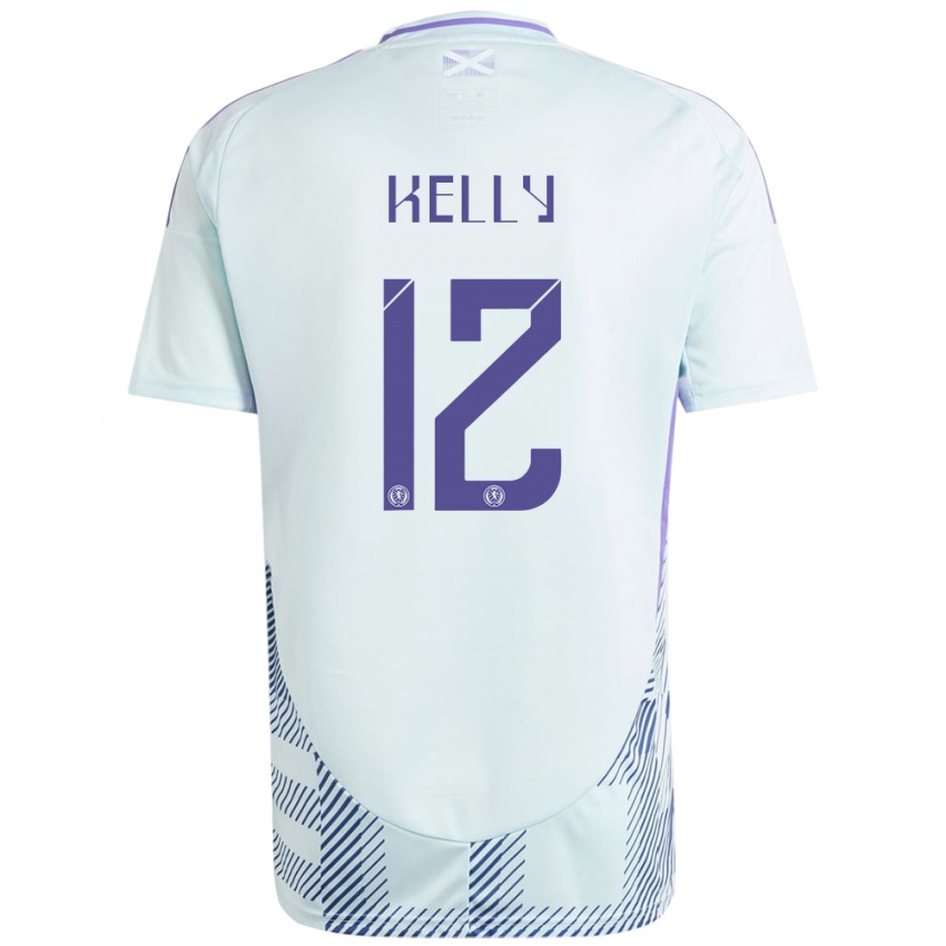 Bambino Maglia Scotland Liam Kelly #12 Blu Menta Chiaro Kit Gara Away 24-26 Maglietta