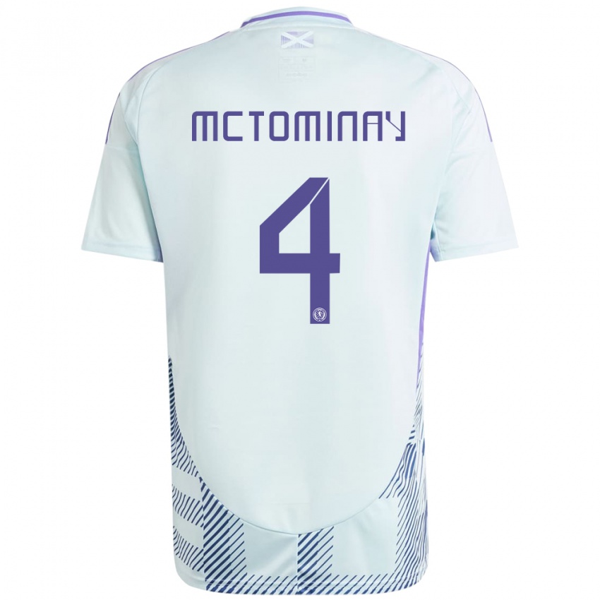 Bambino Maglia Scotland Scott Mctominay #4 Blu Menta Chiaro Kit Gara Away 24-26 Maglietta