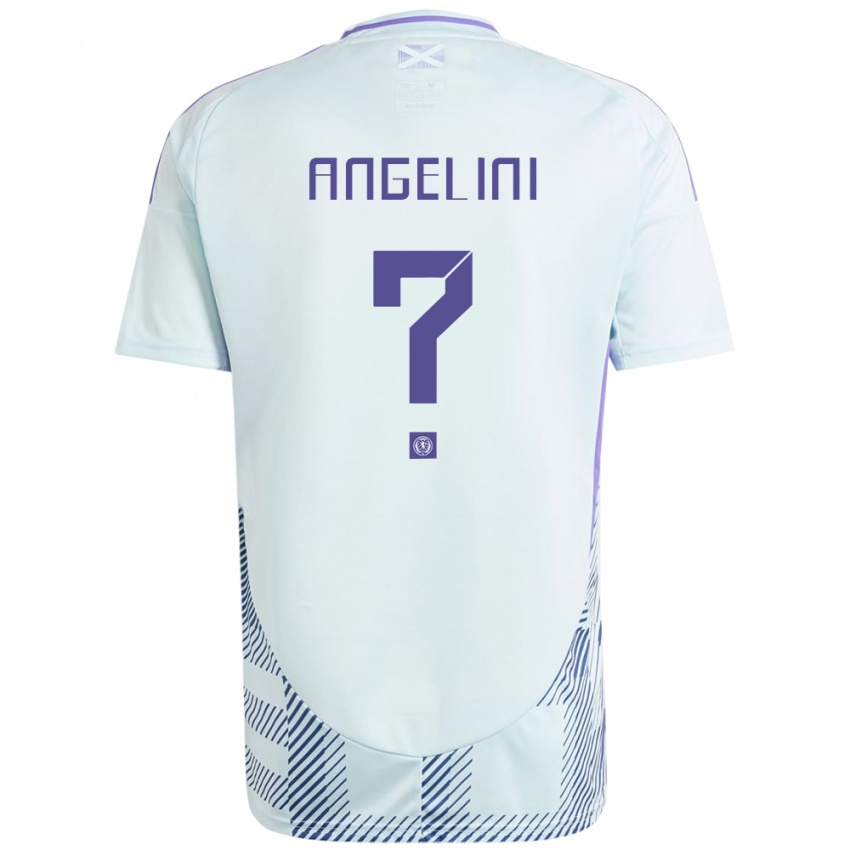 Bambino Maglia Scotland Vincent Angelini #0 Blu Menta Chiaro Kit Gara Away 24-26 Maglietta