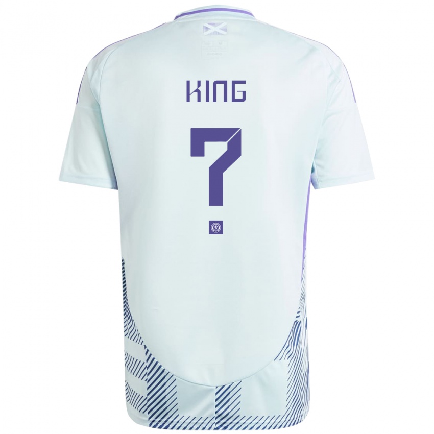 Bambino Maglia Scotland Leon King #0 Blu Menta Chiaro Kit Gara Away 24-26 Maglietta