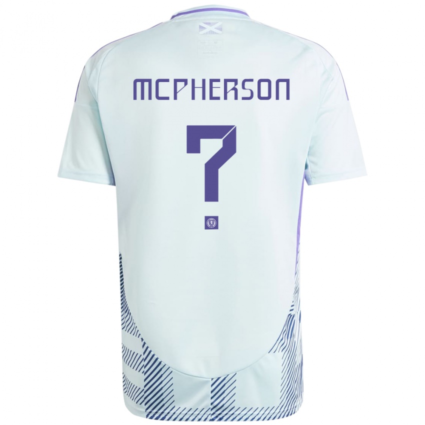 Bambino Maglia Scotland Ben Mcpherson #0 Blu Menta Chiaro Kit Gara Away 24-26 Maglietta