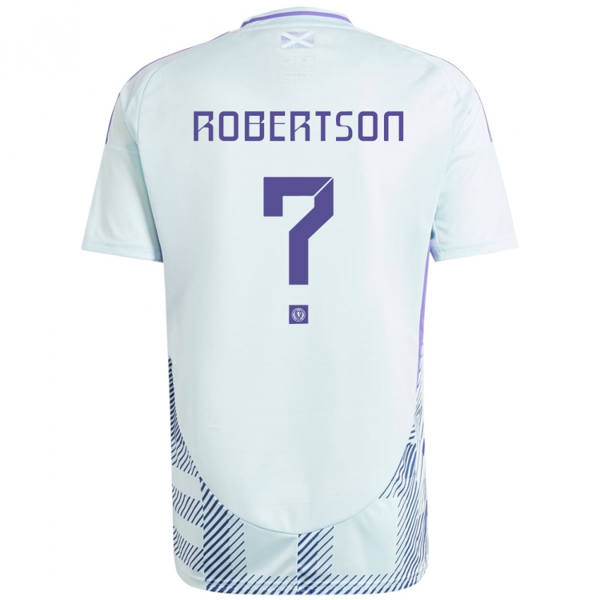 Bambino Maglia Scotland Finlay Robertson #0 Blu Menta Chiaro Kit Gara Away 24-26 Maglietta