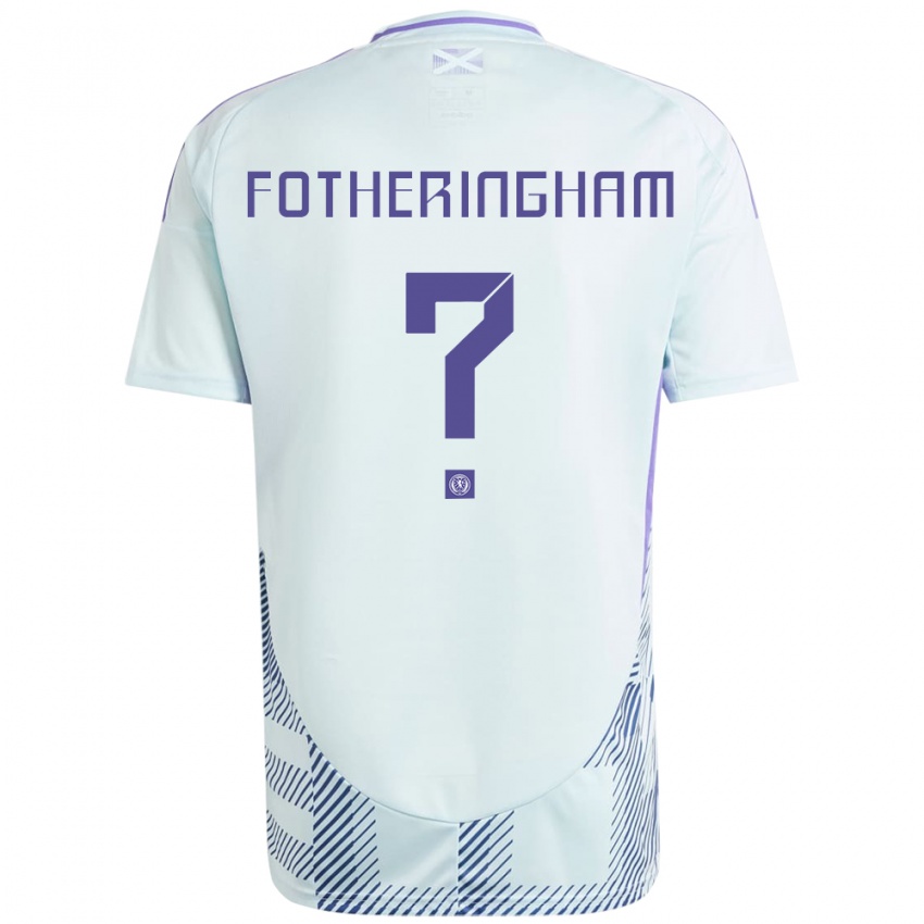 Bambino Maglia Scotland Kai Fotheringham #0 Blu Menta Chiaro Kit Gara Away 24-26 Maglietta