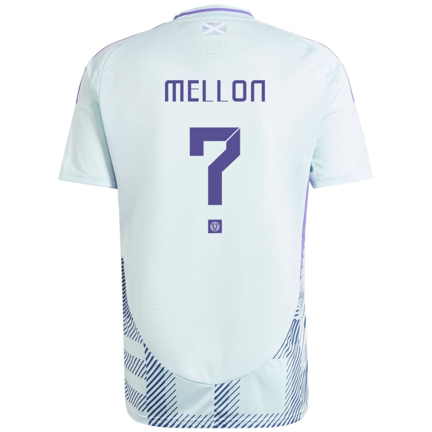 Bambino Maglia Scotland Michael Mellon #0 Blu Menta Chiaro Kit Gara Away 24-26 Maglietta