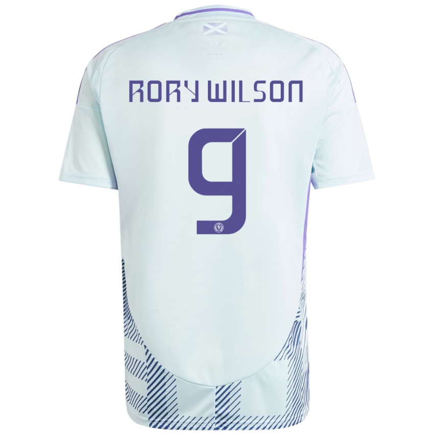 Bambino Maglia Scotland Rory Wilson #9 Blu Menta Chiaro Kit Gara Away 24-26 Maglietta