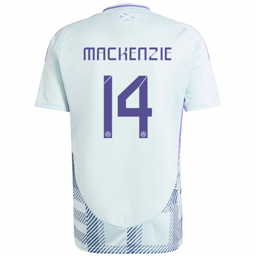 Bambino Maglia Scotland Magnus Mackenzie #14 Blu Menta Chiaro Kit Gara Away 24-26 Maglietta