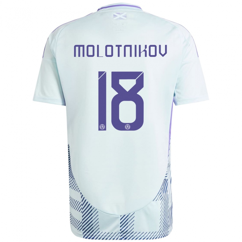 Bambino Maglia Scotland Rudi Molotnikov #18 Blu Menta Chiaro Kit Gara Away 24-26 Maglietta