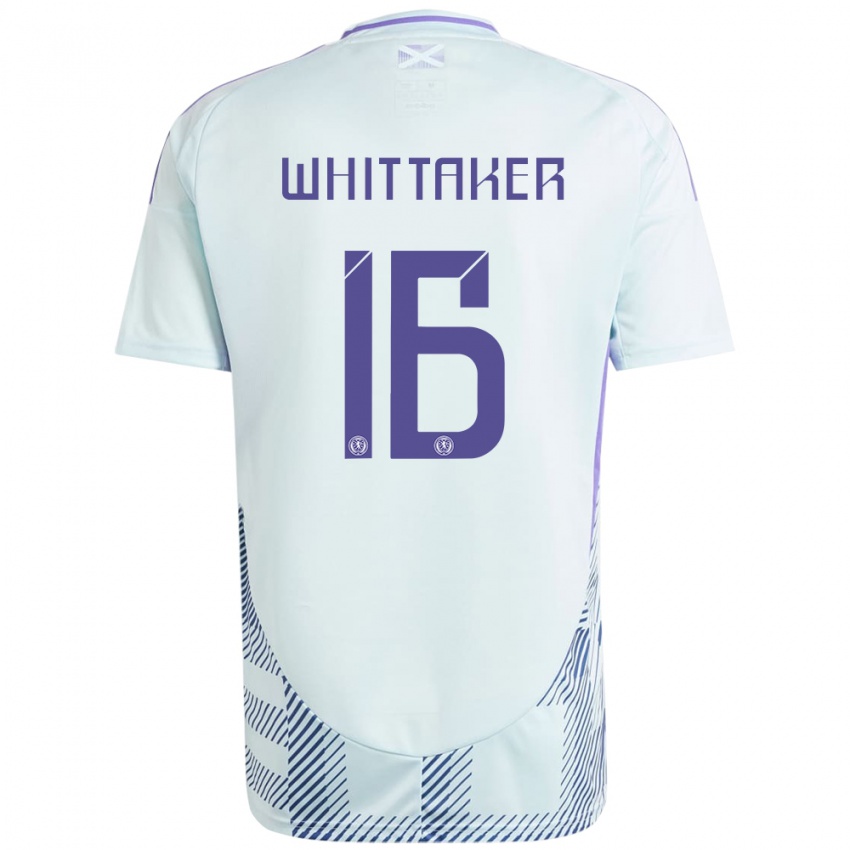 Bambino Maglia Scotland Rory Whittaker #16 Blu Menta Chiaro Kit Gara Away 24-26 Maglietta