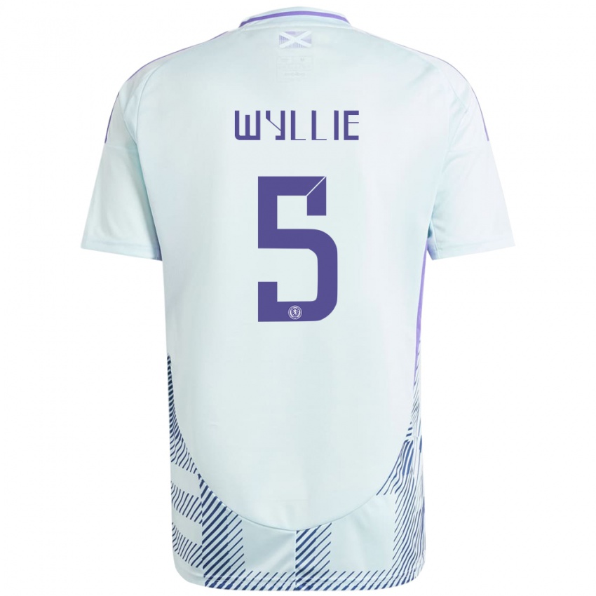 Bambino Maglia Scotland Jack Wyllie #5 Blu Menta Chiaro Kit Gara Away 24-26 Maglietta