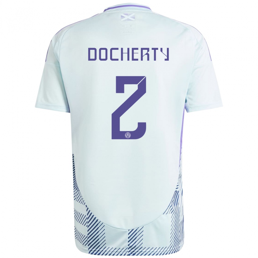 Bambino Maglia Scotland Nicola Docherty #2 Blu Menta Chiaro Kit Gara Away 24-26 Maglietta