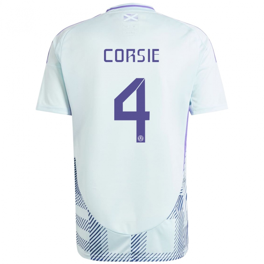 Bambino Maglia Scotland Rachel Corsie #4 Blu Menta Chiaro Kit Gara Away 24-26 Maglietta