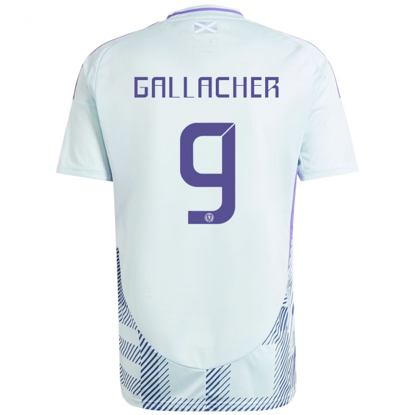 Bambino Maglia Scotland Amy Gallacher #9 Blu Menta Chiaro Kit Gara Away 24-26 Maglietta