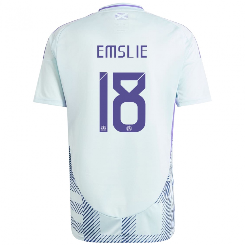 Bambino Maglia Scotland Claire Emslie #18 Blu Menta Chiaro Kit Gara Away 24-26 Maglietta