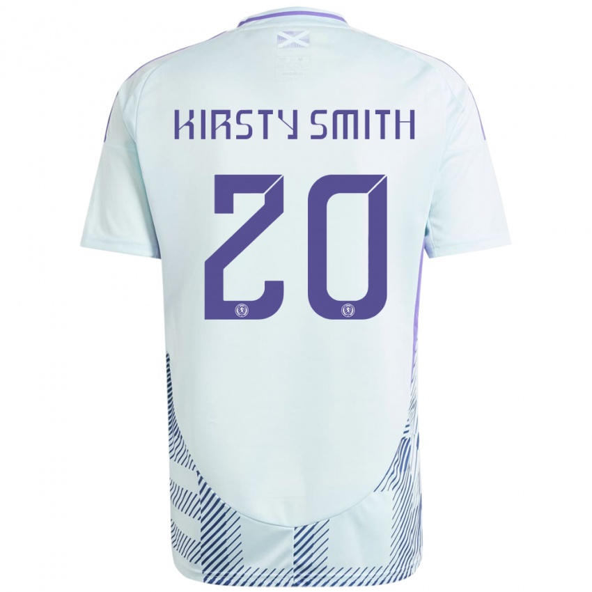 Bambino Maglia Scotland Kirsty Smith #20 Blu Menta Chiaro Kit Gara Away 24-26 Maglietta