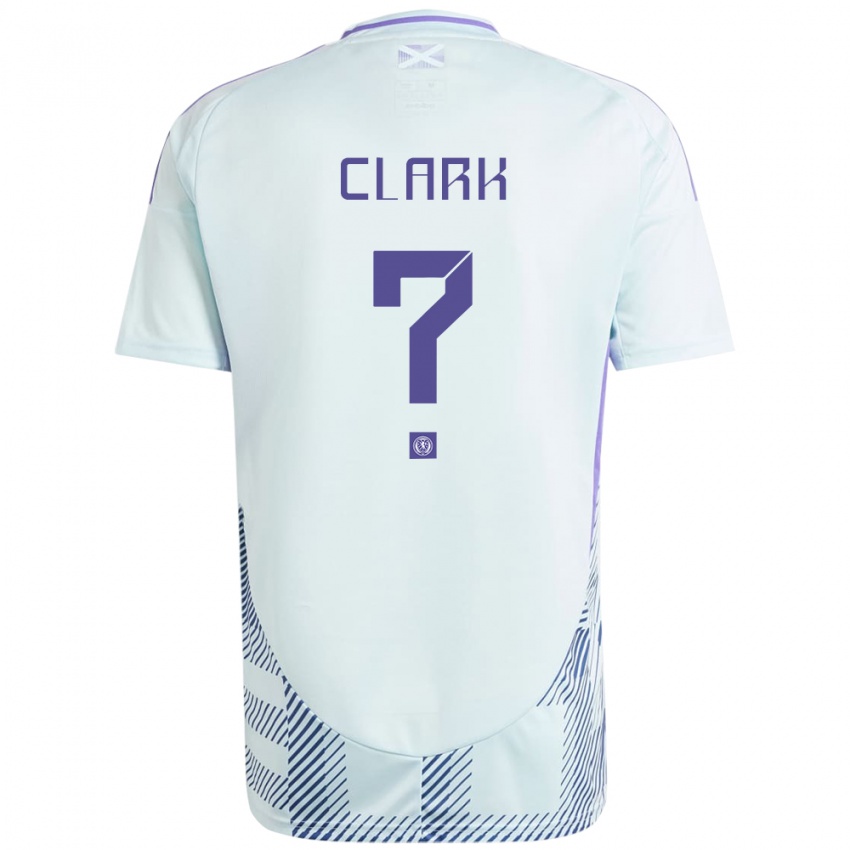 Bambino Maglia Scotland Kelly Clark #0 Blu Menta Chiaro Kit Gara Away 24-26 Maglietta