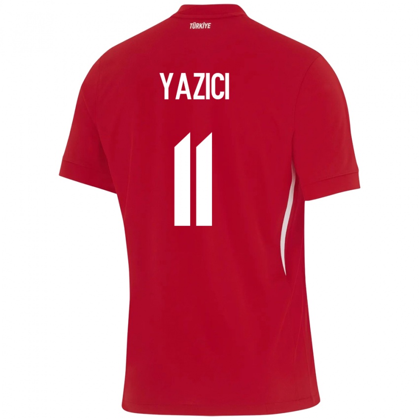 Bambino Maglia Turchia Yusuf Yazıcı #11 Rosso Kit Gara Away 24-26 Maglietta