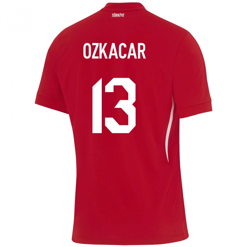 Bambino Maglia Turchia Cenk Özkacar #13 Rosso Kit Gara Away 24-26 Maglietta