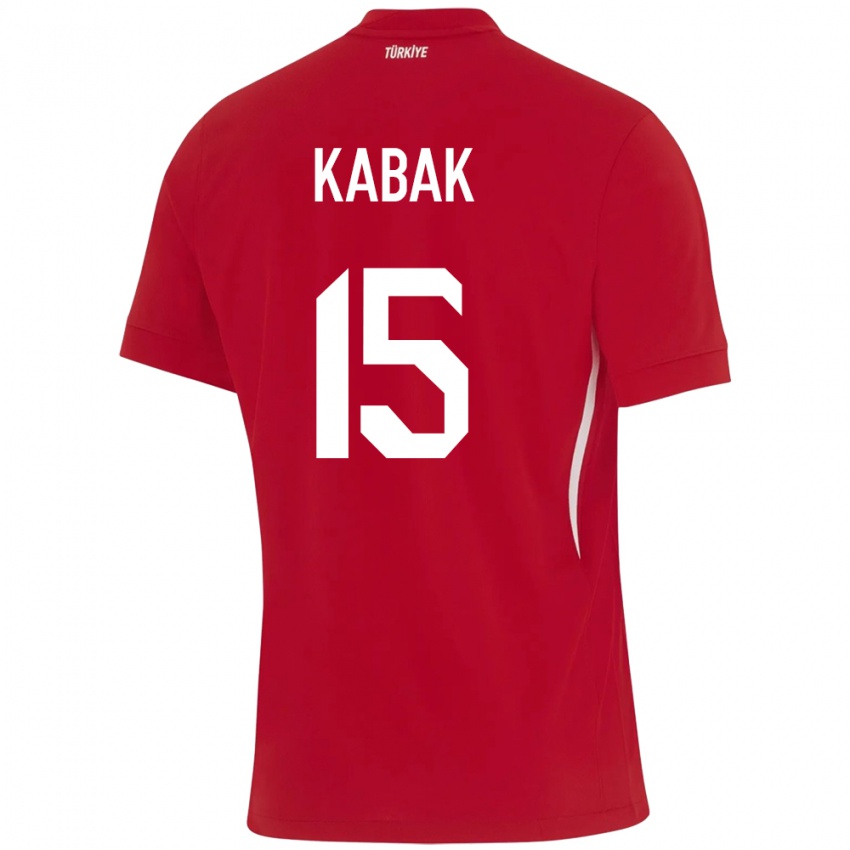 Bambino Maglia Turchia Ozan Kabak #15 Rosso Kit Gara Away 24-26 Maglietta