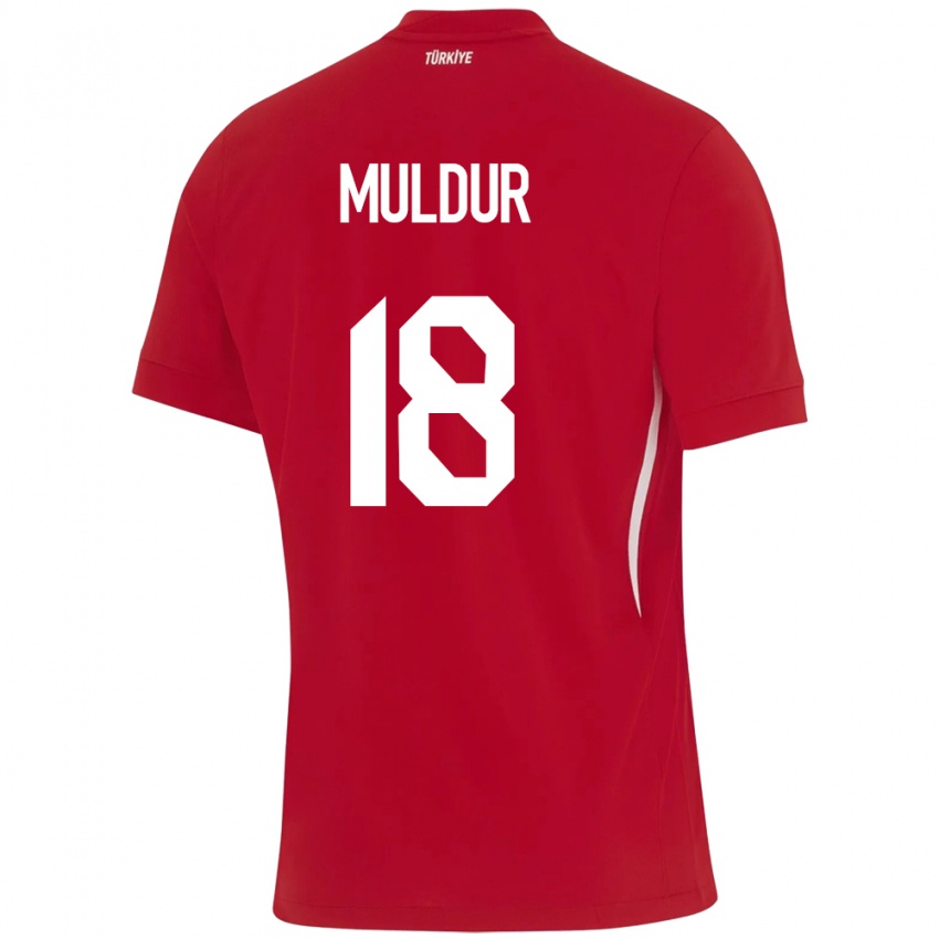 Bambino Maglia Turchia Mert Müldür #18 Rosso Kit Gara Away 24-26 Maglietta