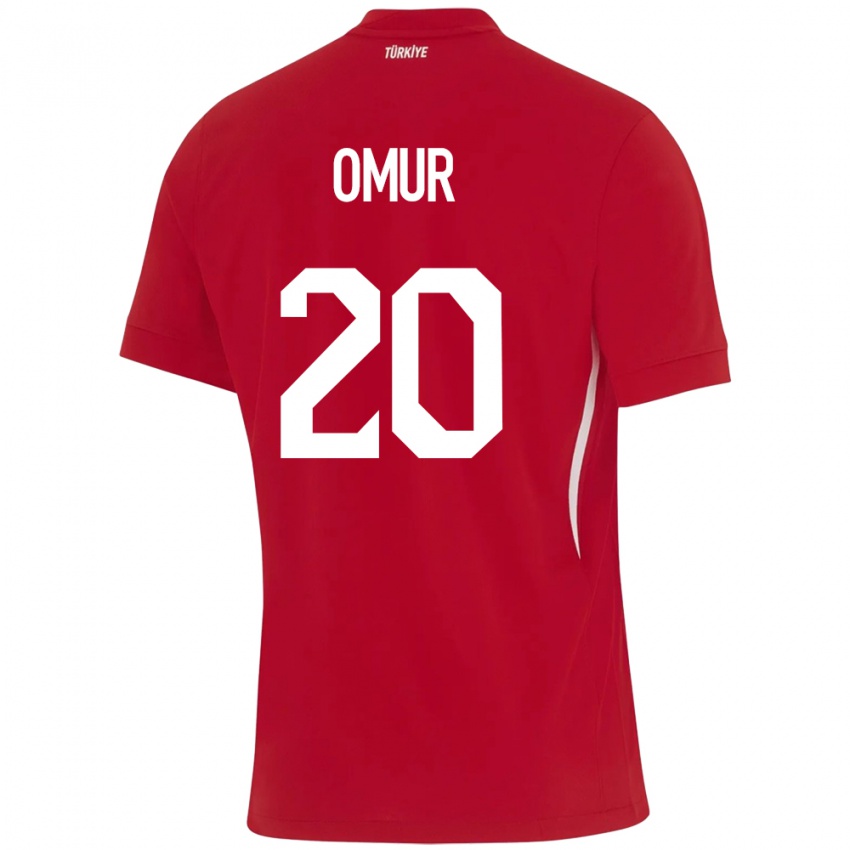 Bambino Maglia Turchia Abdülkadir Ömür #20 Rosso Kit Gara Away 24-26 Maglietta