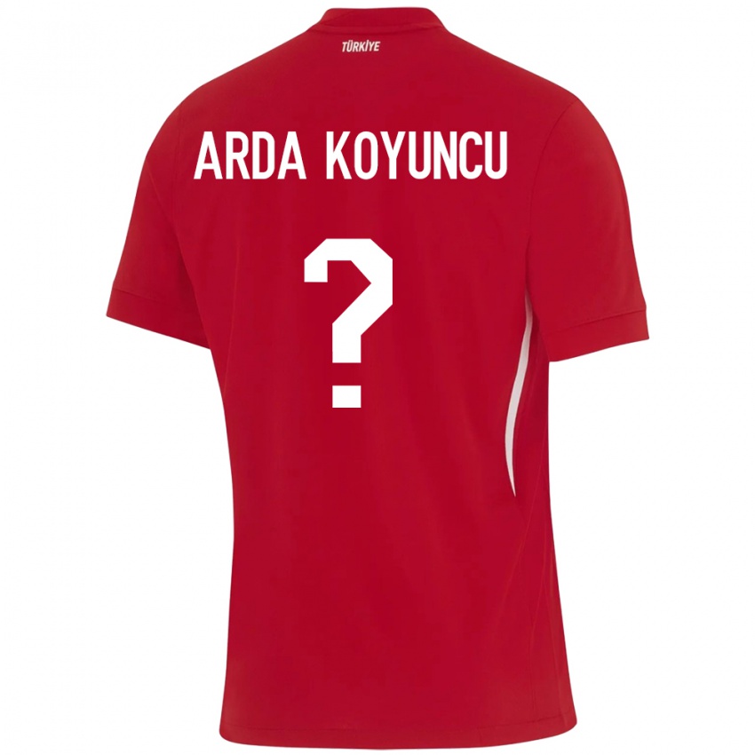 Bambino Maglia Turchia Efe Arda Koyuncu #0 Rosso Kit Gara Away 24-26 Maglietta