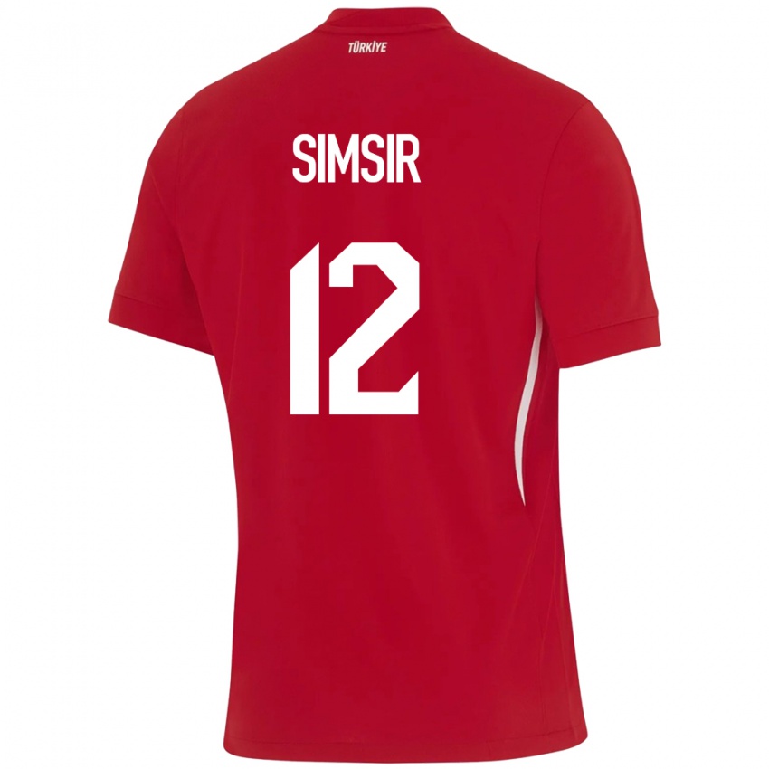 Bambino Maglia Turchia Arif Şimşir #12 Rosso Kit Gara Away 24-26 Maglietta