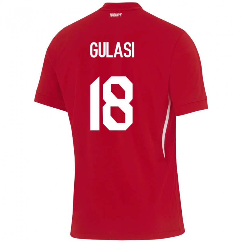 Bambino Maglia Turchia Ayman Gulasi #18 Rosso Kit Gara Away 24-26 Maglietta