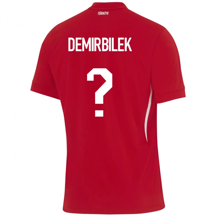 Bambino Maglia Turchia Ali Demirbilek #0 Rosso Kit Gara Away 24-26 Maglietta