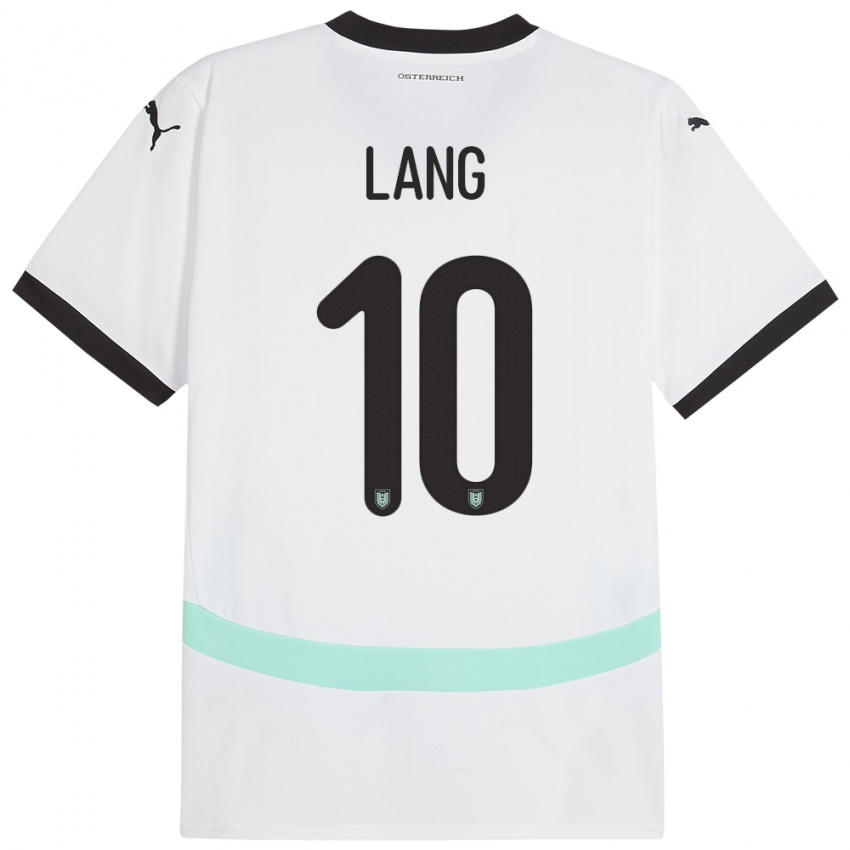 Bambino Maglia Austria Christoph Lang #10 Bianco Kit Gara Away 24-26 Maglietta