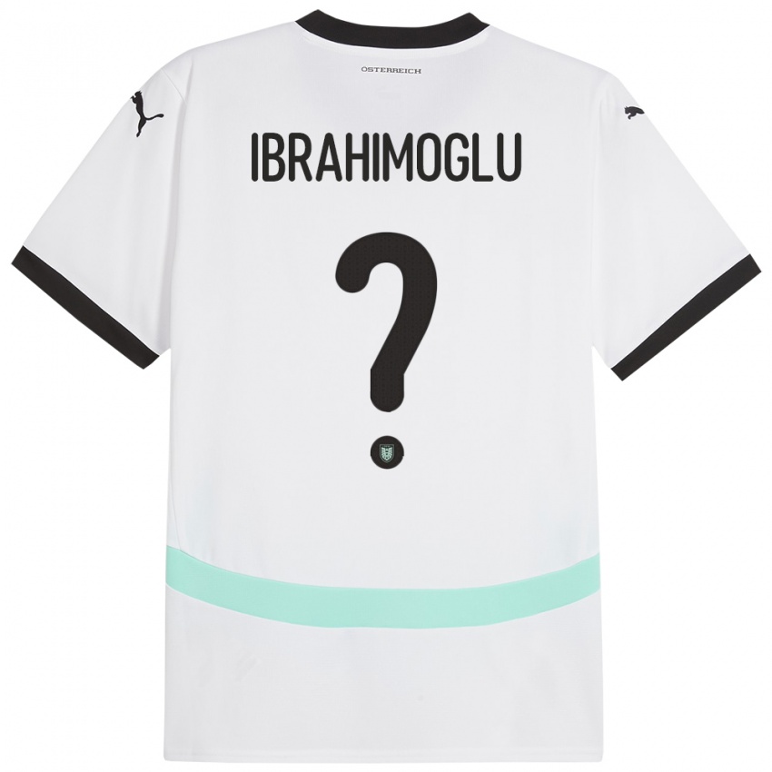 Bambino Maglia Austria Mücahit Ibrahimoglu #0 Bianco Kit Gara Away 24-26 Maglietta