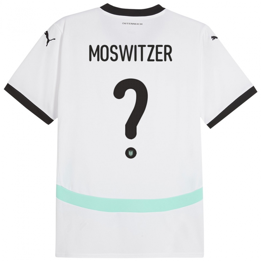 Bambino Maglia Austria Marcel Moswitzer #0 Bianco Kit Gara Away 24-26 Maglietta