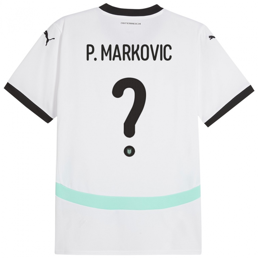 Bambino Maglia Austria Petar Markovic #0 Bianco Kit Gara Away 24-26 Maglietta