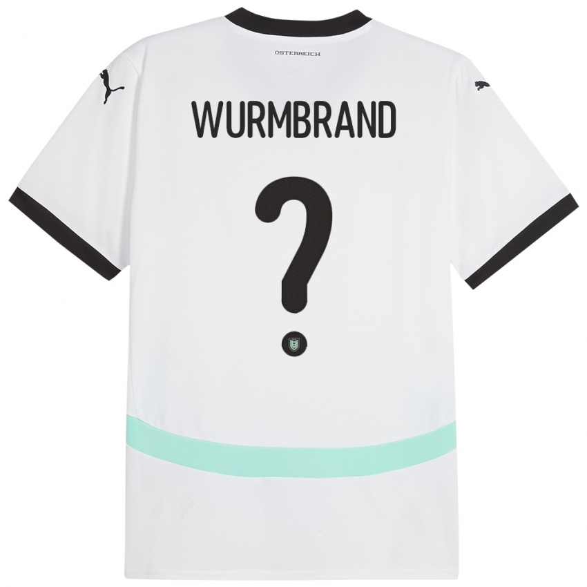 Bambino Maglia Austria Nikolaus Wurmbrand #0 Bianco Kit Gara Away 24-26 Maglietta